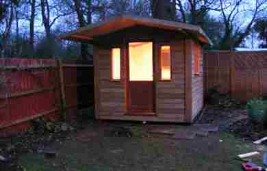Garden Office Room Small Case Study Maidstone Outside Night View 02